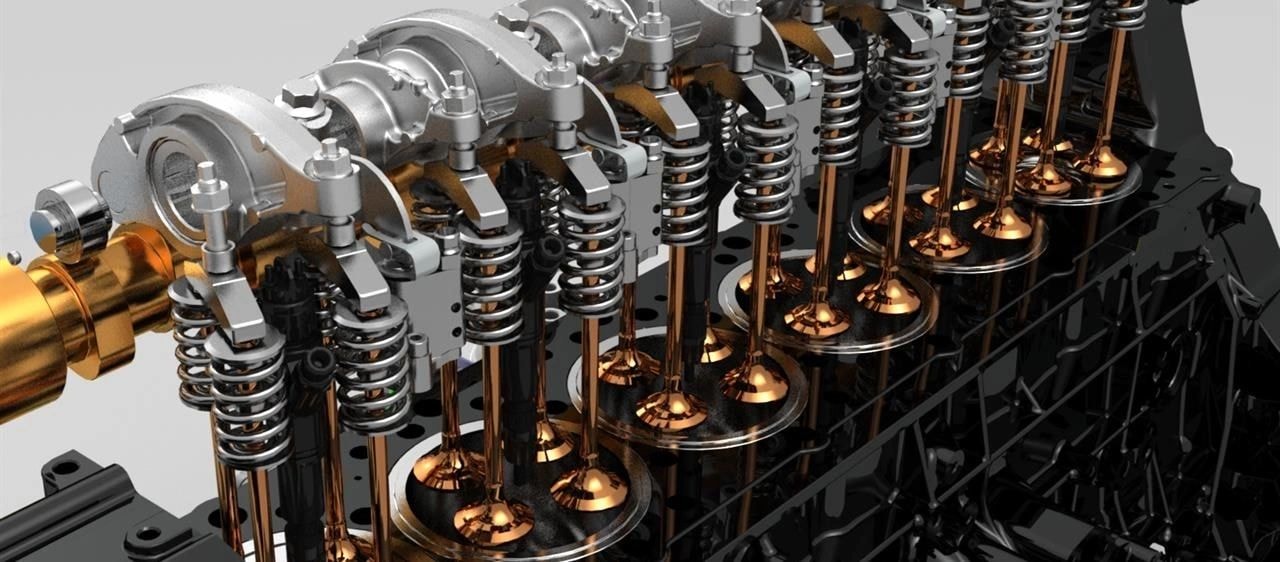 FPT engine piston cutaway detail